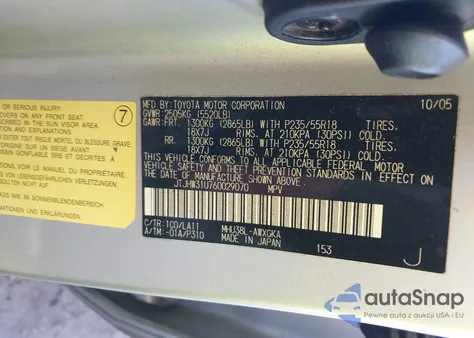 2006 Lexus Rx 400H z USA, uszkodzony, nr VIN JTJHW31U760029070